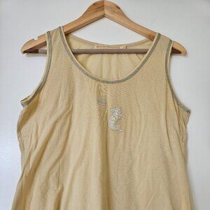 Mr&Mrs Macleod Beige & Silver Seahorse Design Tank Top Size XL
